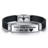 Customized Stainless Steel Bar Silicon Rubber Bracelets - Image 4