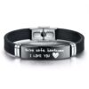 Customized Stainless Steel Bar Silicon Rubber Bracelets - Image 2
