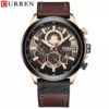 Men Watches Brand CURREN Creative Fashion Chronograph Quartz Wristwatch Leather Strap Lumious Hands Gift - Image 2