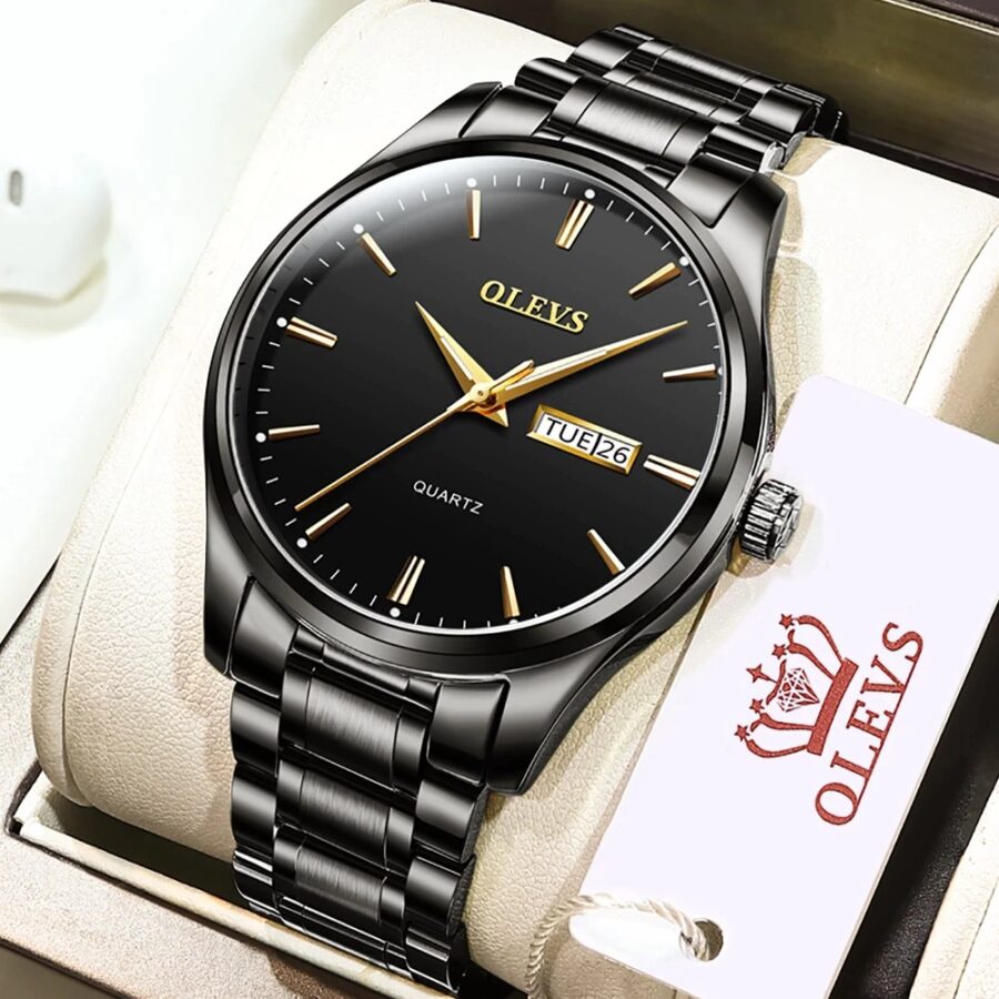 Luxury Stainless Steel Water Resistant Luminous Date/Day