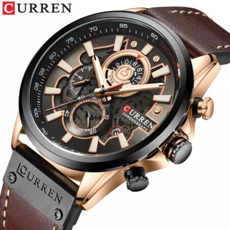 CURREN Brown Chronograph Lumious Hands Gift Men