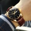 OLEVS Classic Analog Quartz Leather Straps Week Date Casual Luminous 3ATM Water Resistant Wrist Watch Lovers - Image 6