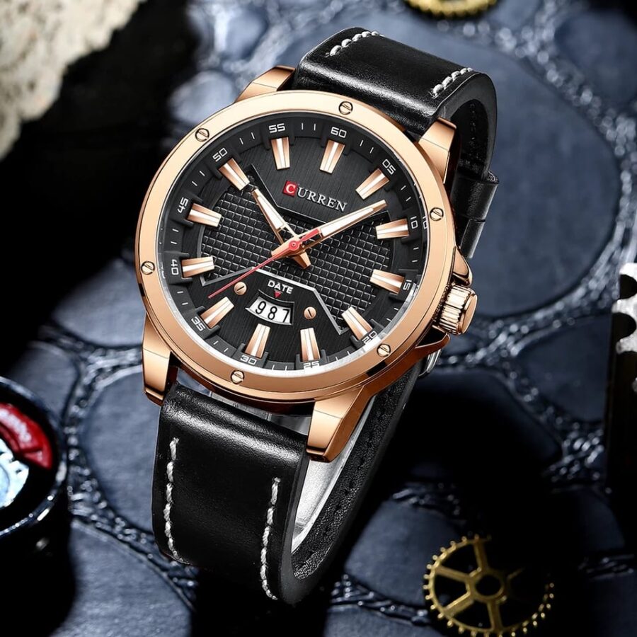 CURREN Men's Luxury Brand Fashion Quartz Wristwatch with Leather Strap Water Resistant - Image 4