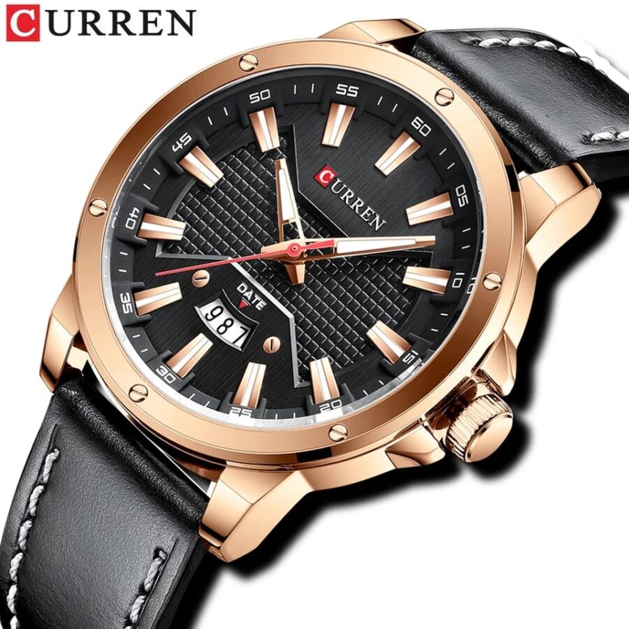 CURREN Men's Luxury Brand Fashion Quartz Wristwatch with Leather Strap Water Resistant - Image 2