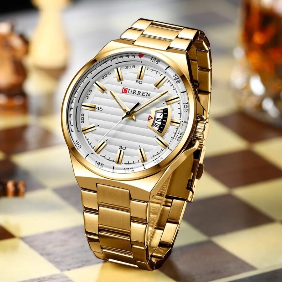 Stainless Steel Band Fashion Business Gold Watch - Rio Gift