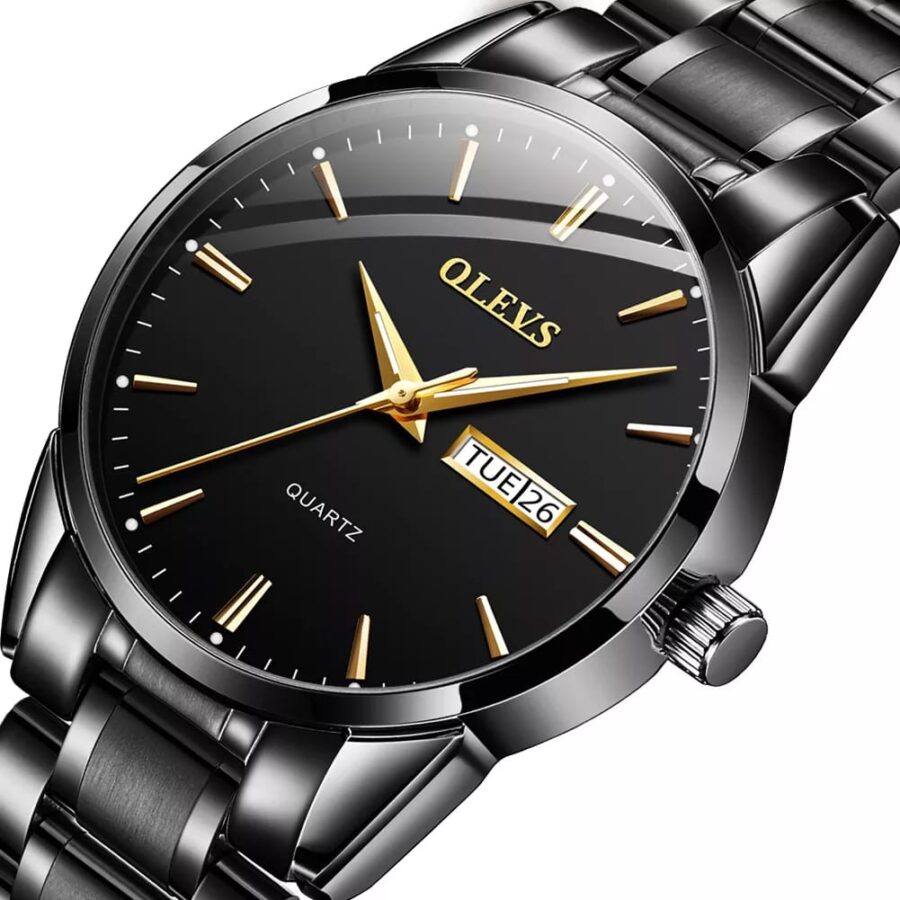 OLEVS Men's Luxury Stainless Steel Water Resistant Luminous Date/Day Wrist Watch - Image 3