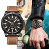 CURREN Men's Luxury Brand Fashion Quartz Wristwatch with Leather Strap Water Resistant - Image 2