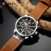 CURREN Chronograph Leather Sports  Water Resistant Wristwatch - Image 4