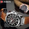 CURREN Chronograph Leather Sports  Water Resistant Wristwatch - Image 3