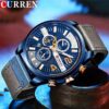 Men Leather Strap Chronograph Waterproof Date Quartz Wristwatch Gifts - Image 2