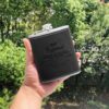 Personalized Hip Flask Gift Set, Hip Flasks for Liquor for Men with Leather Cover, 7 Oz - Image 4