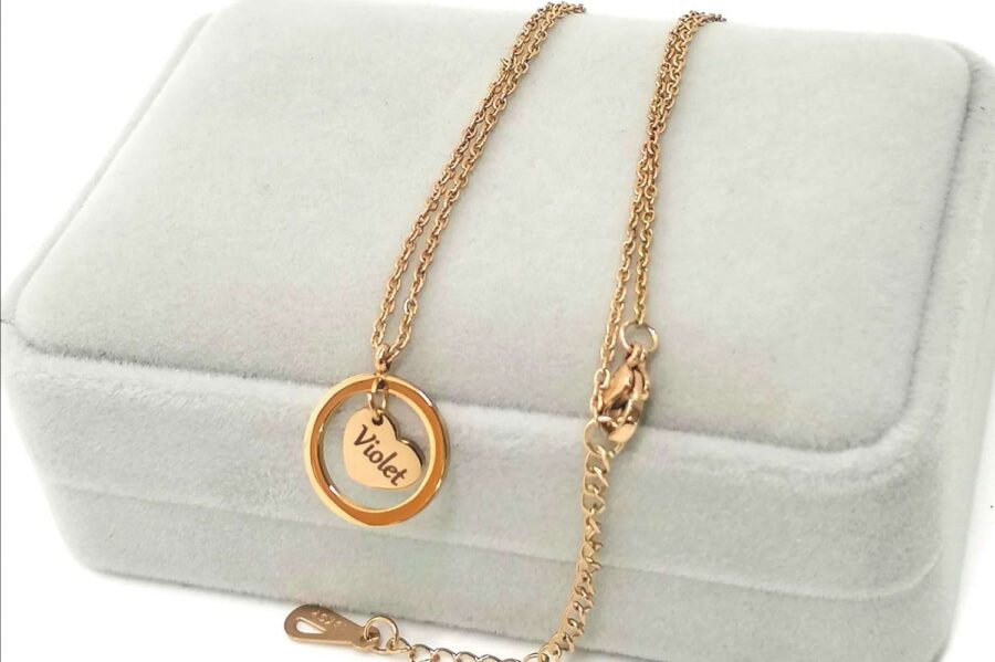 Rose Gold Stainless Steel Personalized Necklace Round Heart Pendants Necklace Fashion Jewelry - Image 3