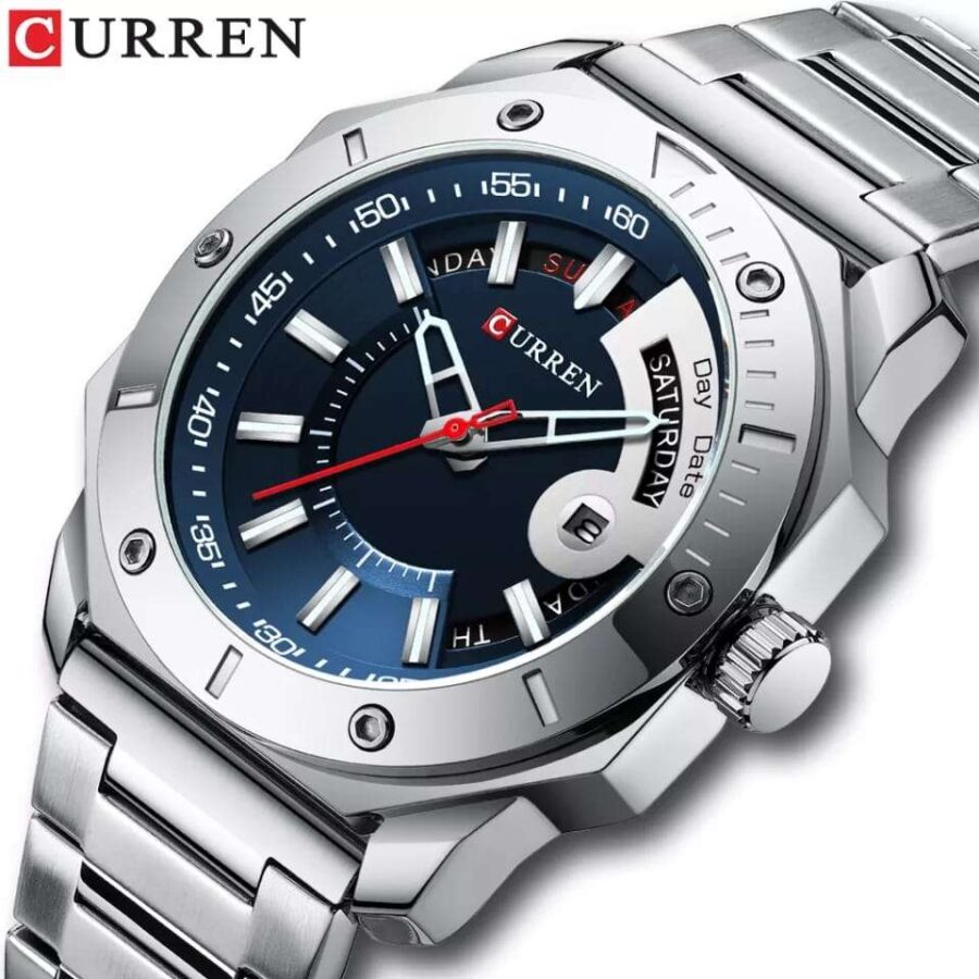 Curren Auto Date Stainless Steel Men Watch