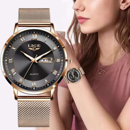 Lige Women Water Resistant Wrist Watch