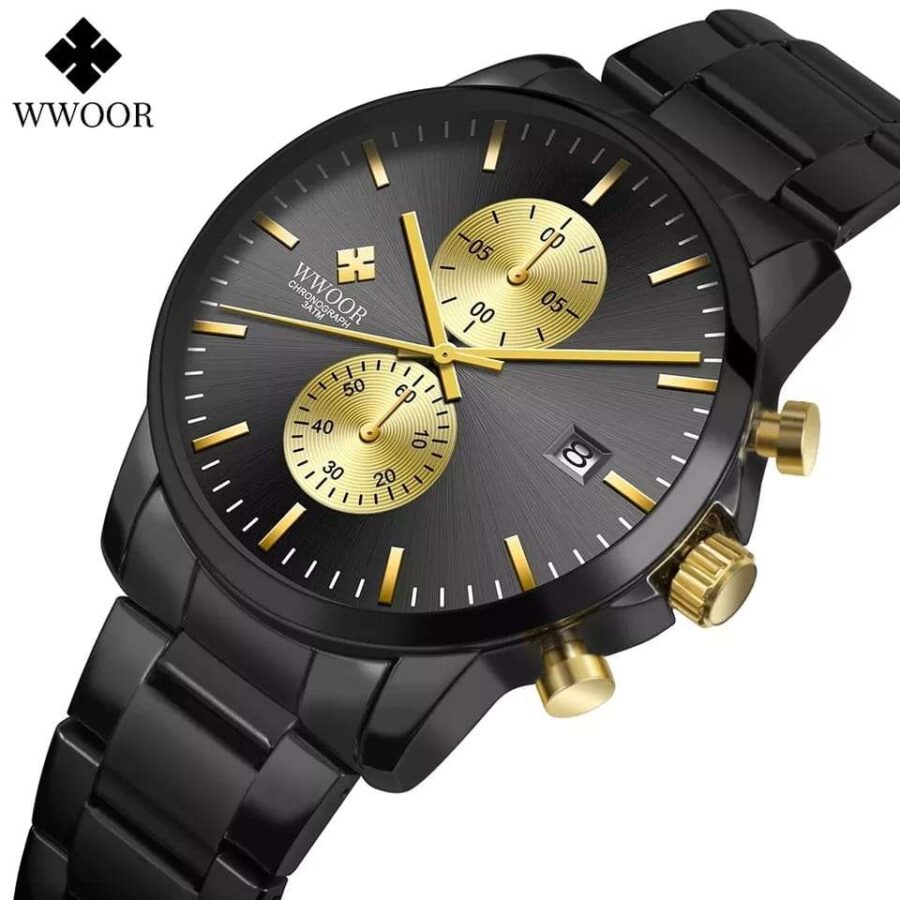 WWOOR Business Luxury Stainless Steel Water Resistant Men Quartz Wristwatch - Image 2