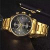 Wwoor Minimalist Stainless Steel Gold Plated Men Wrist Watch - Image 2