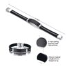 Unisex Engravable Silicone Stainless Steel Bar Rubber Bracelet - Image 2