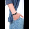 Unisex Engravable Silicone Stainless Steel Bar Rubber Bracelet - Image 3