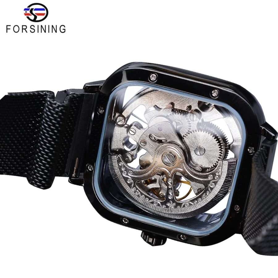 FORSINING Automatic Mechanical Skeleton Transparent Wrist Watch - Image 3