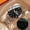 POEDAGAR Men Stainless Steel Business Quartz Watch