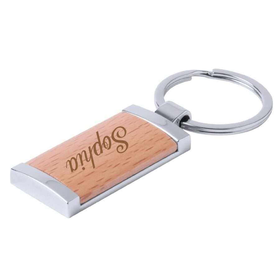 Custom Made Wood Name Keychain