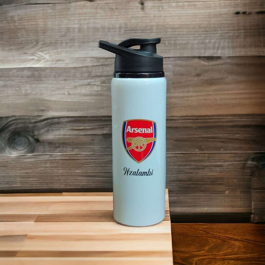 Custom Personlized Metal Water Bottle With Arsenal F.C. Logo 1