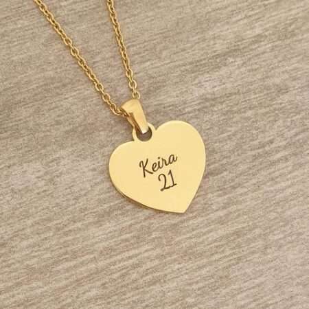 Personalised Gold Heart Pendant Necklace