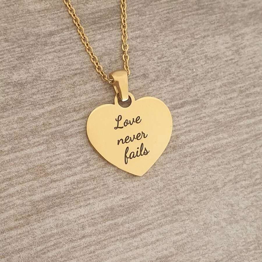 Personalised Gold Heart Pendant Necklace