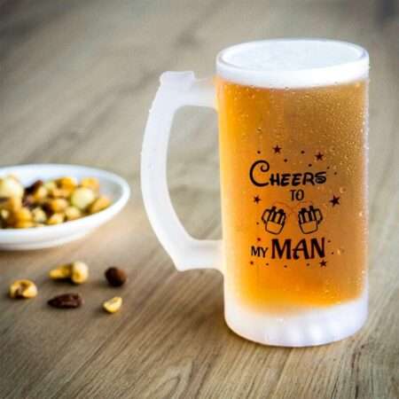 Frosted Clear Glass Beer Mug