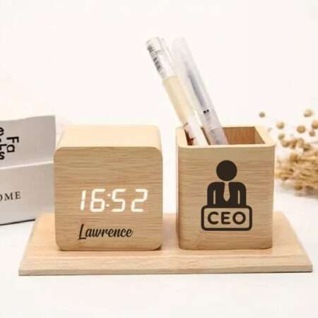 personalized wooden pen holder