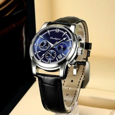 Poedagar Men Leather Wrist Watch