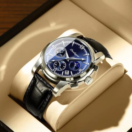 Poedagar Men Leather Wrist Watch