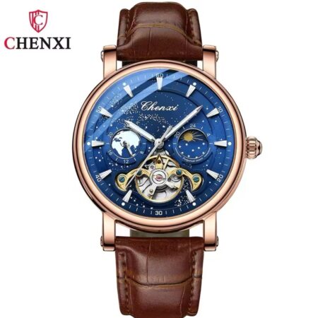 Leather Men's Automatic Mechanical Watches