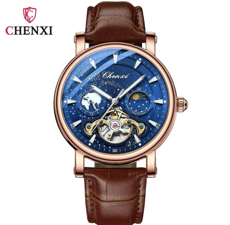 Leather Men's Automatic Mechanical Watches