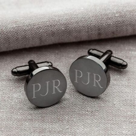 Men's Personalized Gunmetal Cufflinks