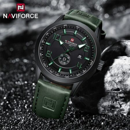 Naviforce NF9229 Men Green Leather Strap