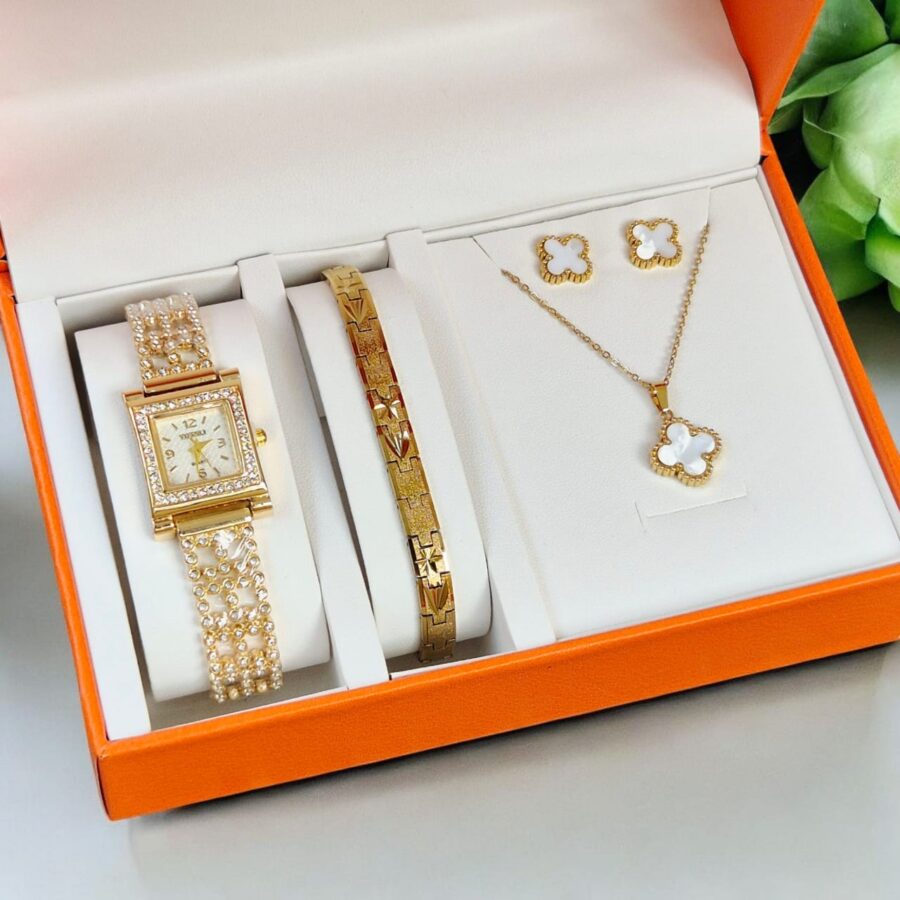 18K Gold Quality Ladies Watch Gift Set - Image 2