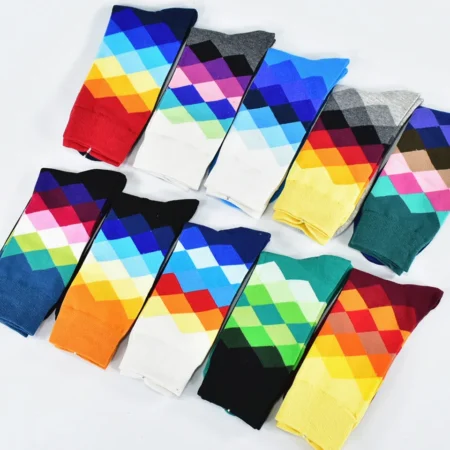 Colorful Diamond Pattern Socks