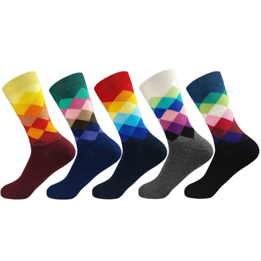 Colorful Diamond Pattern Socks