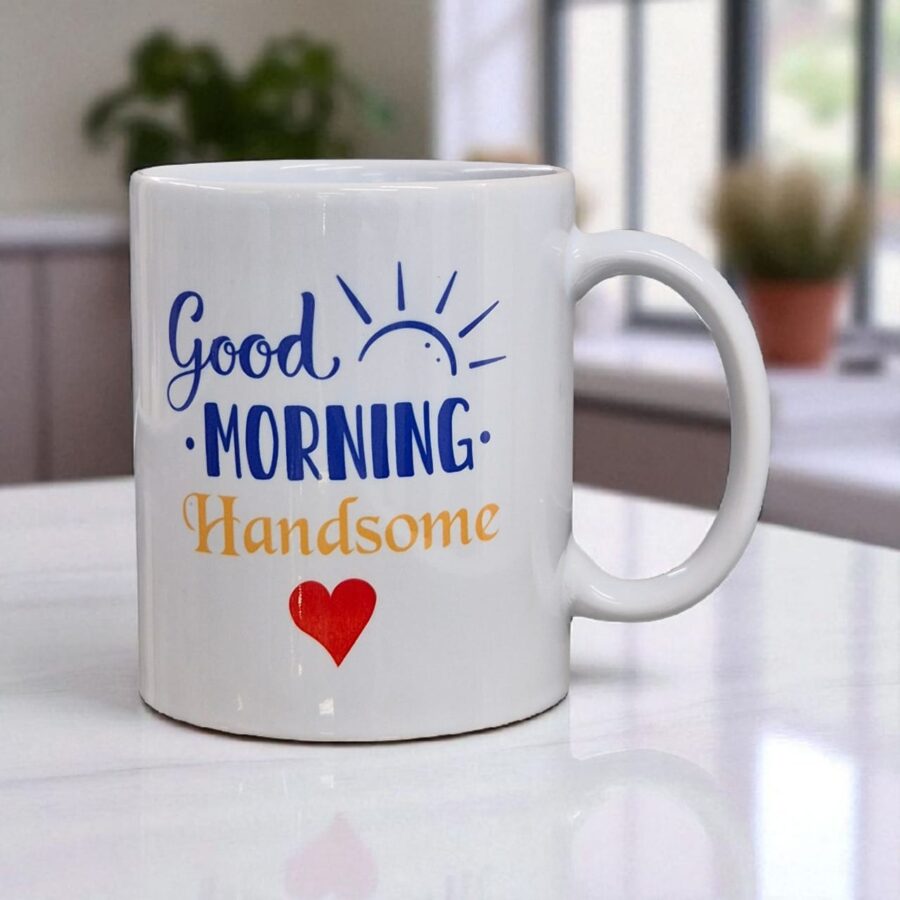 Good Morning Handsome White Ceramic Coffee Mug - Image 2