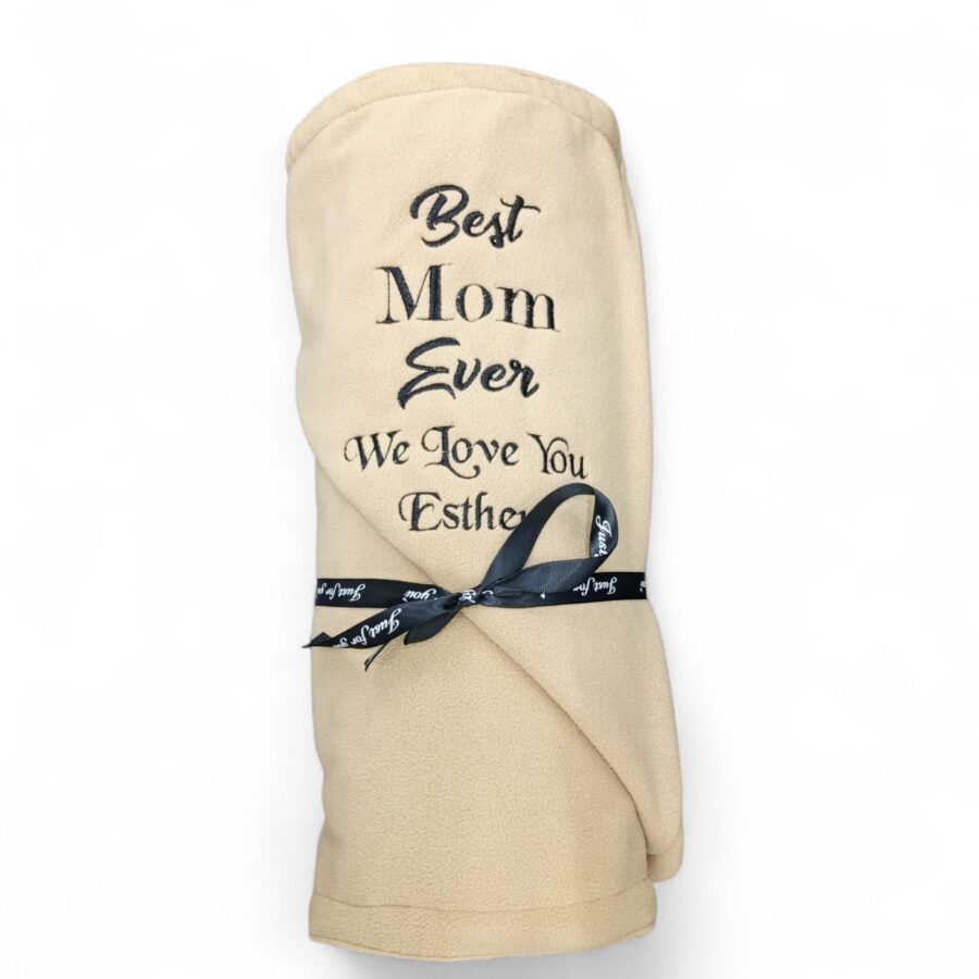 Personalized Fleece Blanket with Maasai Shuka Accent - Image 2