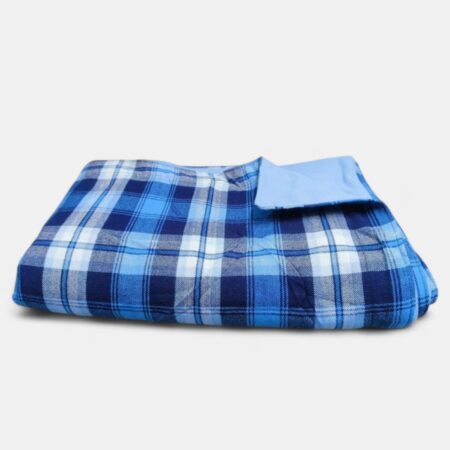 Blue Plaid Maasai Fleece Throw Blanket