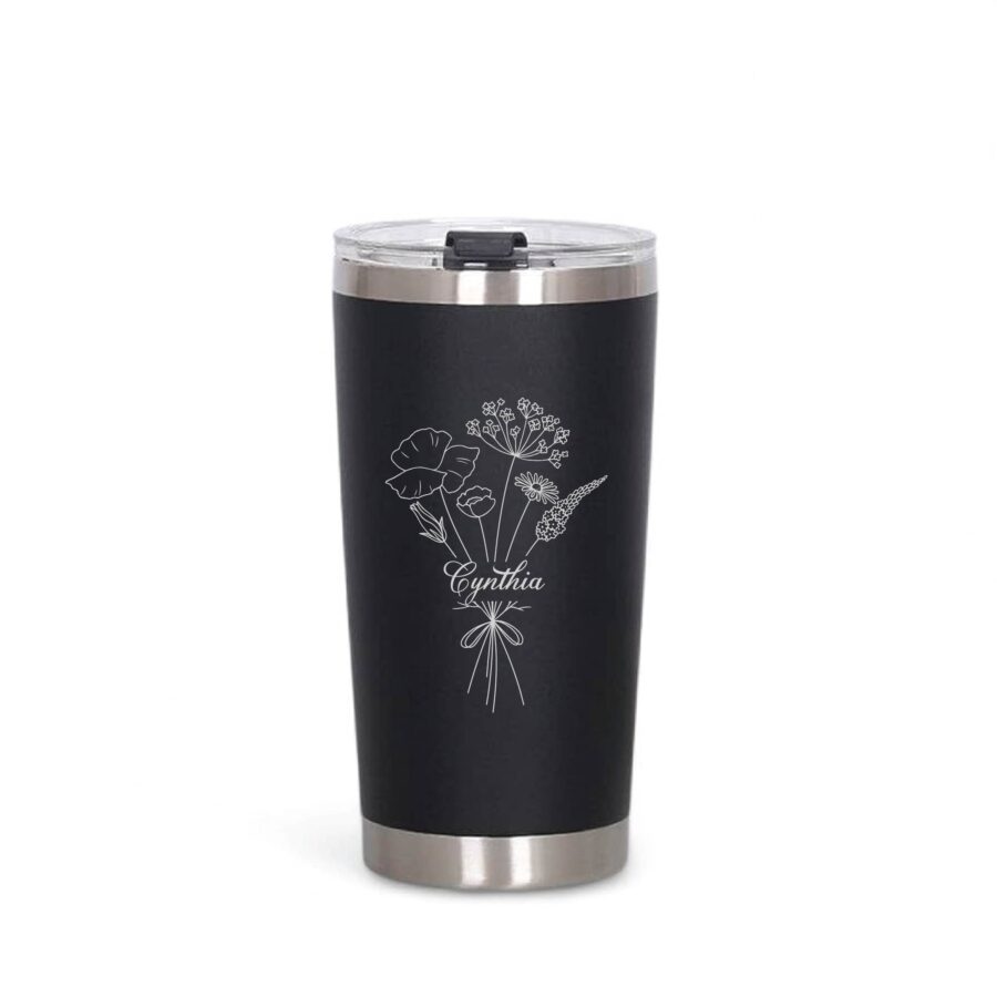 Custom Engraved Black Coffee Tumblers