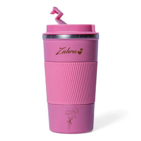Personalized Pink Insulated Coffee Mug