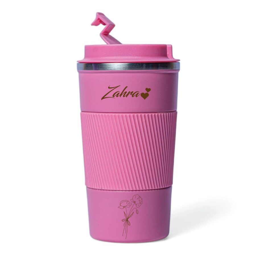 Personalized Pink Insulated Coffee Mug