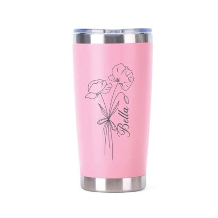 Custom Engraved Floral Design Tumblers