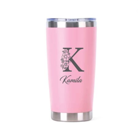 Custom Engraved Floral Design Tumblers