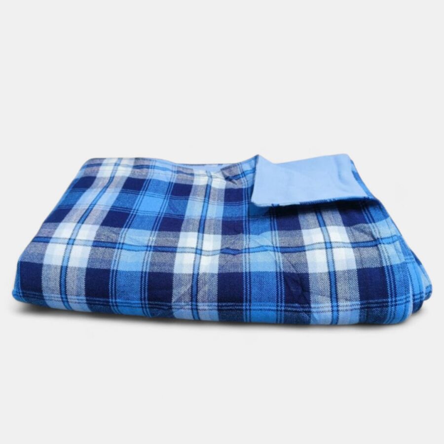Blue Plaid Maasai Fleece Throw Blanket