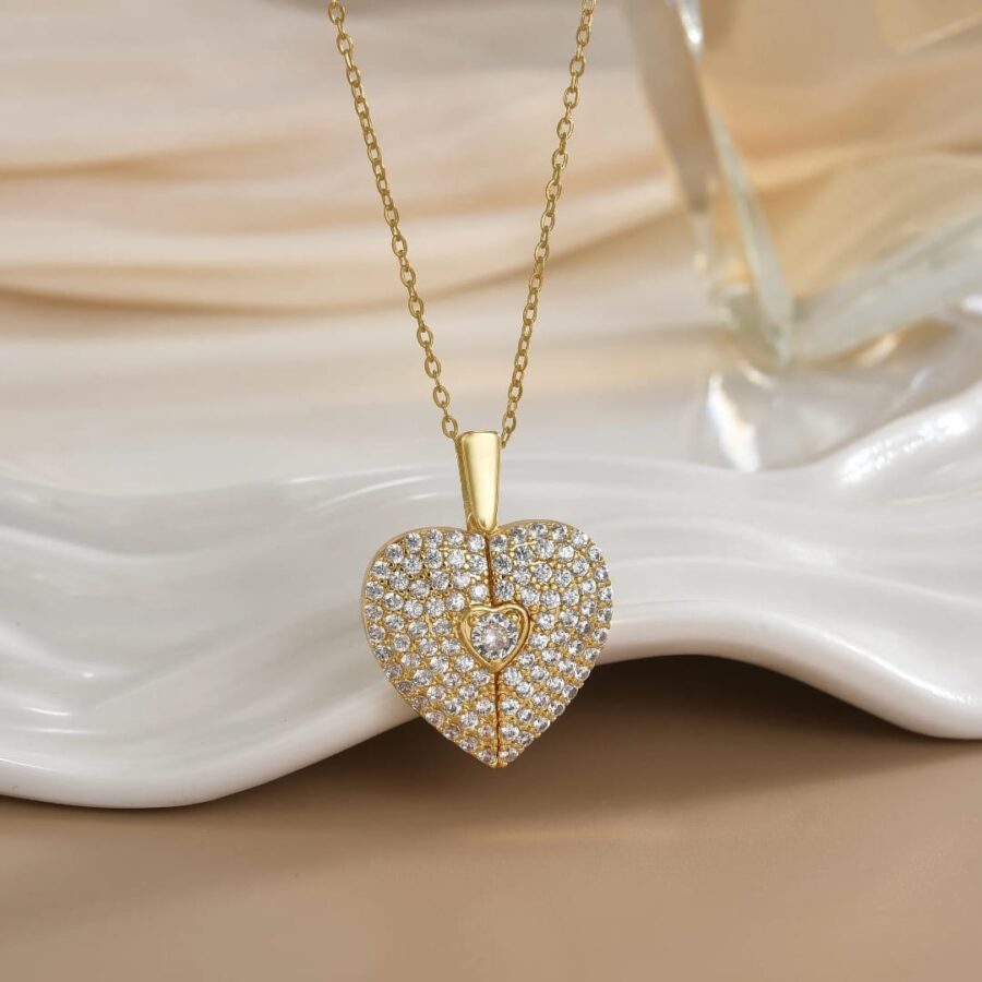 Heart Locket Pendant Necklace