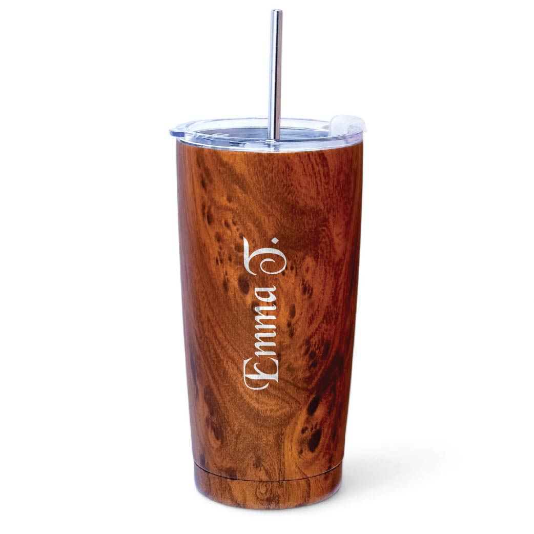 Personalized Wooden Finish Thermal Tumbler